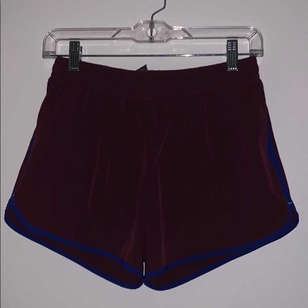 Maroon running shorts